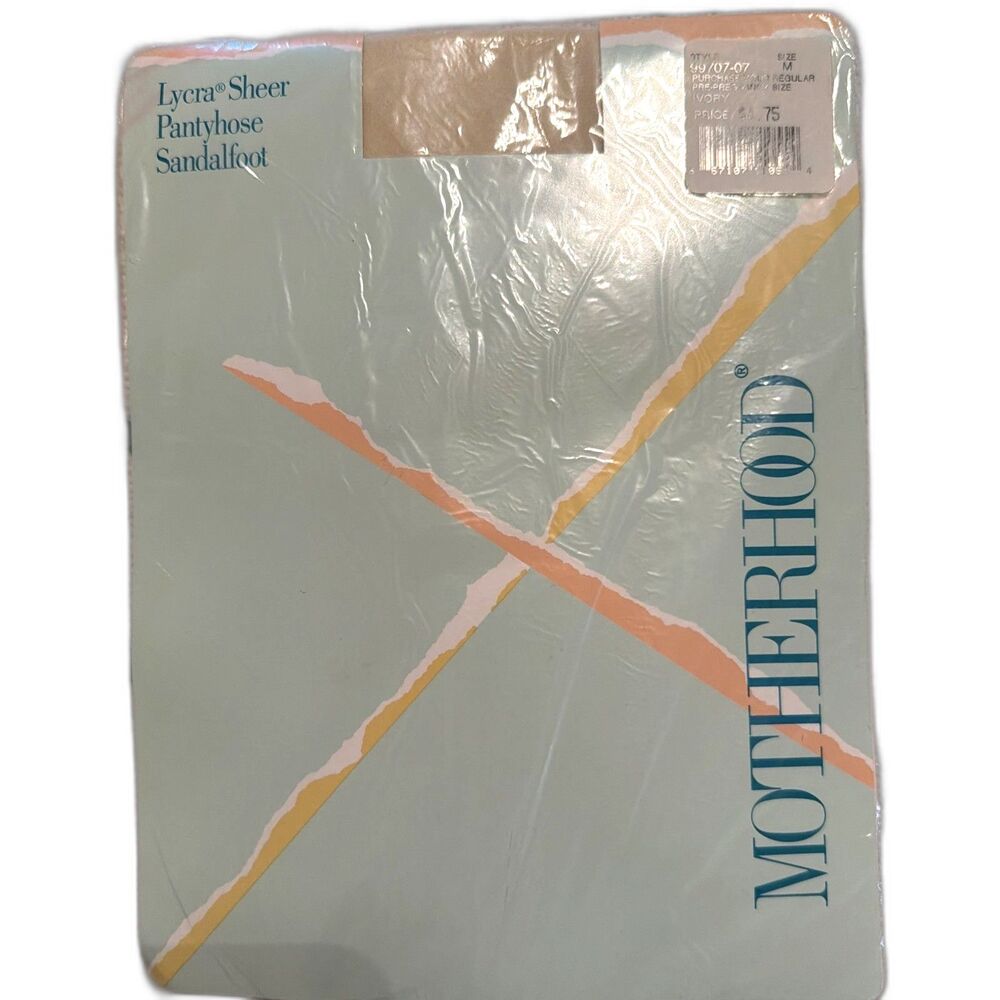 Vintage Motherhood Maternity Sheer Support Pantyhose Size Medium Ivory
